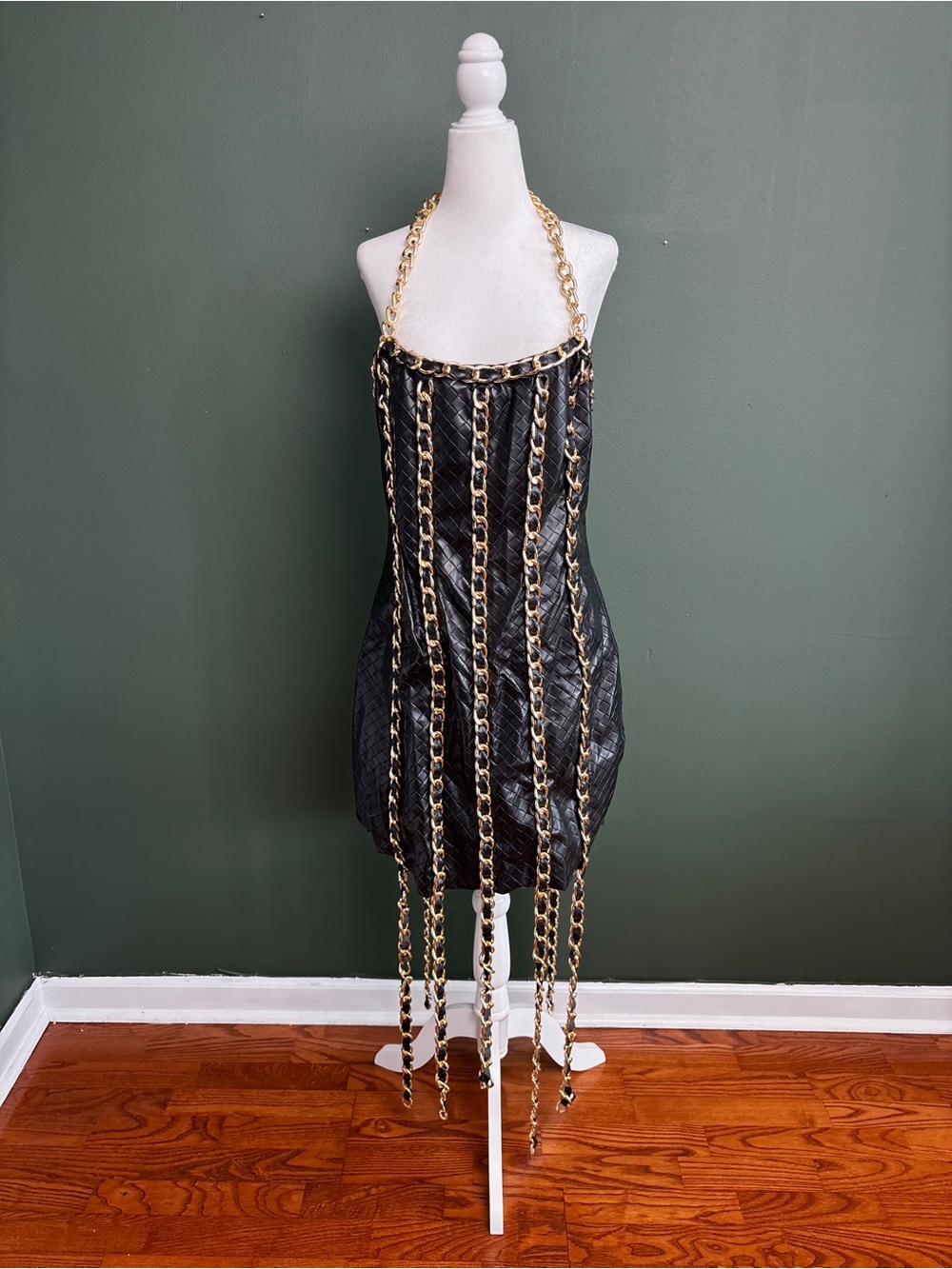 Akira Black Chain-Trim Mini Dress